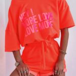 Komplet bawełniany Hey Ola Voga neonowy koralowy