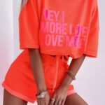 Komplet bawełniany Hey Ola Voga neonowy koralowy