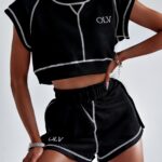 Komplet z przeszyciami Sporty Outline Ola Voga czarny