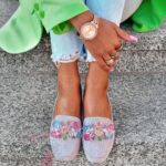 Mokasyny z kamieniami Madam Malio szare