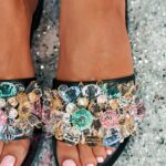 Klapki z kamieniami Madam Mikk czarne