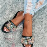 Klapki z kamieniami Madam Mikk czarne