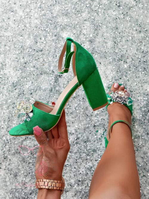 Sandały z kamieniami Madam Molico zielone