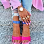 Sandały na słupku Madam Multit różowe