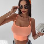 Top krótki Beti Ola Voga łososiowy