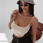 Top krótki Beti Ola Voga beżowy