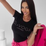 T-shirt slim fit klasyczny Ange Ola Voga czarny