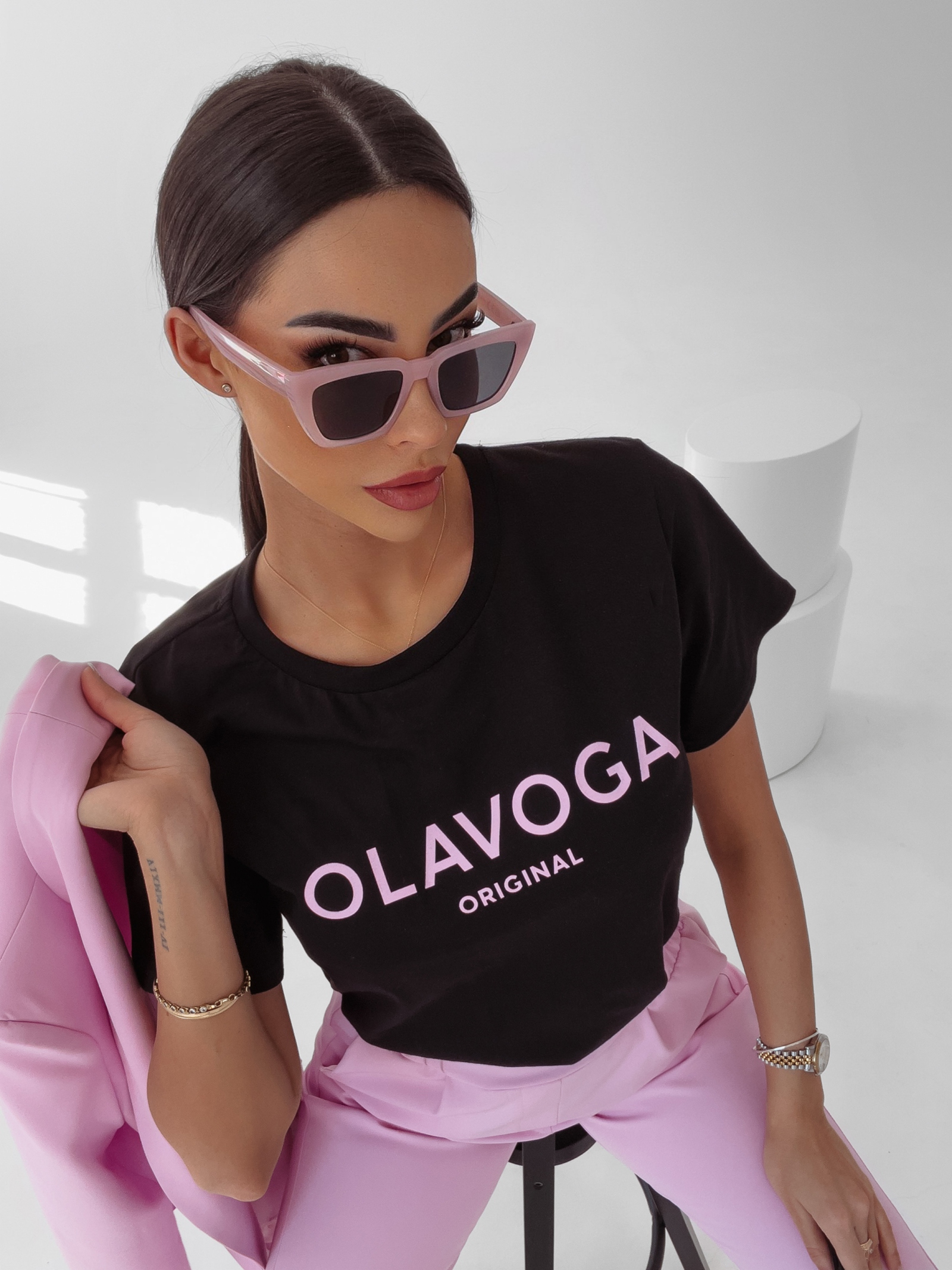 T-shirt bawełniany Sonia Ola Voga czarny