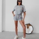 T-shirt z napami Iryda Ola Voga szary