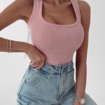 Body prążkowane Lucia Ola Voga jasnoróżowe