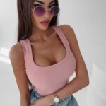 Body prążkowane Lucia Ola Voga jasnoróżowe