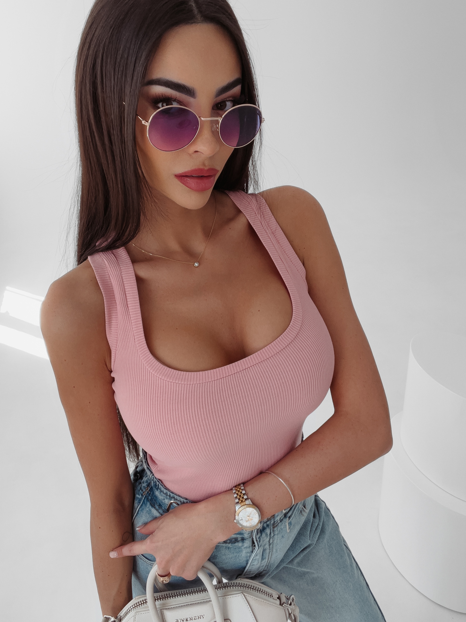 Body prążkowane Lucia Ola Voga jasnoróżowe