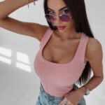 Body prążkowane Lucia Ola Voga jasnoróżowe