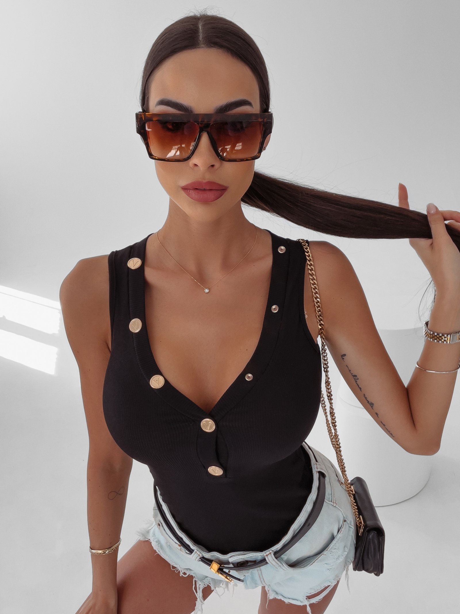 Body rozpinane Ginger Ola Voga czarne