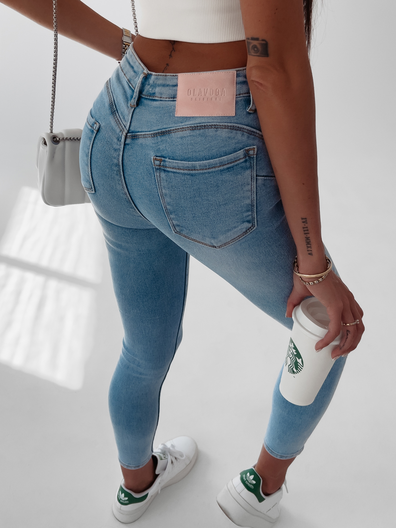 Spodnie jeansowe slim fit Tanez 9906 Ola Voga niebieskie