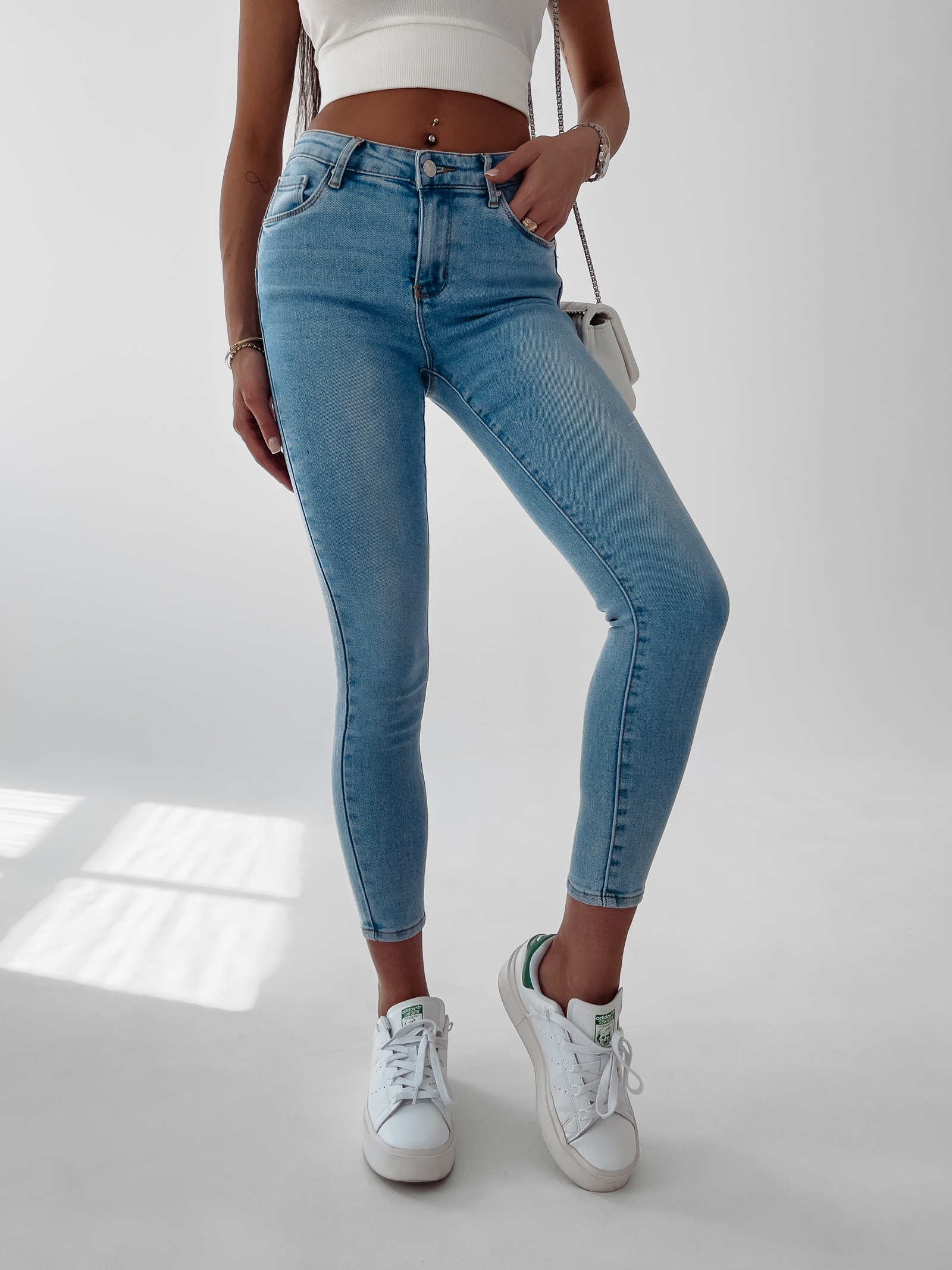 Spodnie jeansowe slim fit Tanez 9906 Ola Voga niebieskie