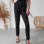 Spodnie eleganckie z wyższym stanem Nigella Ola Voga czarne