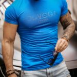 T-shirt męski Hugo Ola Voga chabrowy