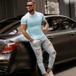 T-shirt męski Hugo Ola Voga błękitny