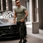 T-shirt męski Hugo Ola Voga khaki