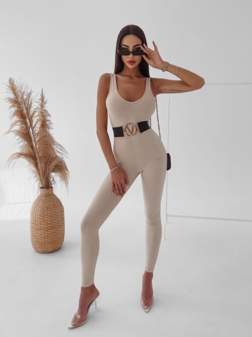 Kombinezon prążkowany Nemezis Ola Voga j.beżowy