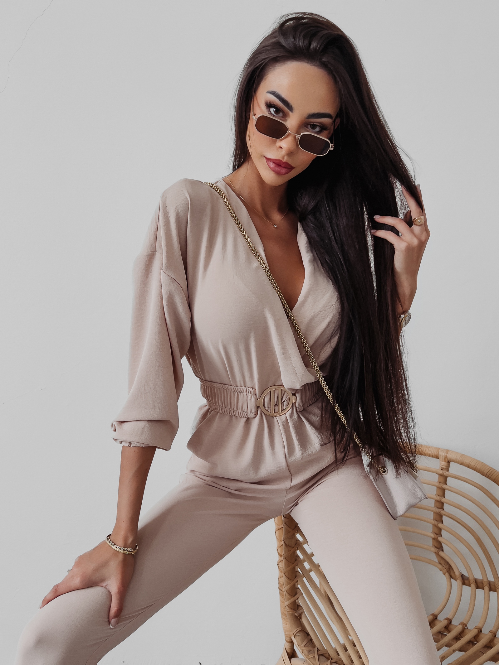 Kombinezon elegancki Heaven Ola Voga beżowy