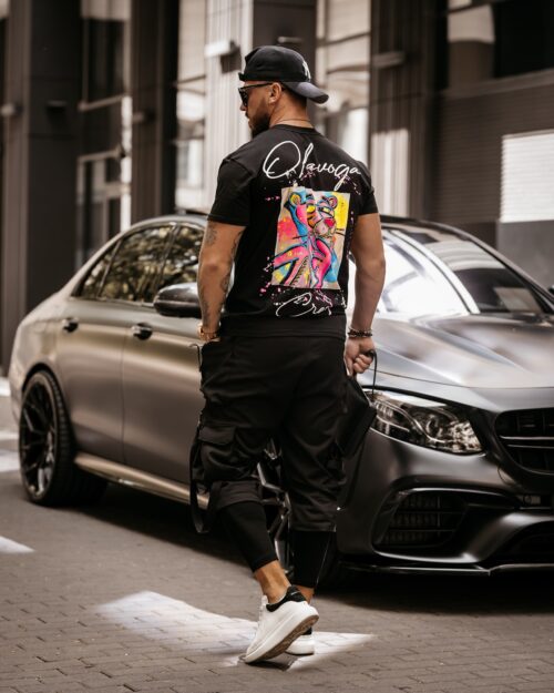 T-shirt męski z nadrukiem Hunter Ola Voga czarny