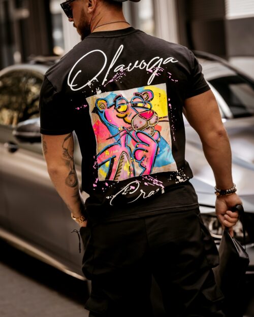 T-shirt męski z nadrukiem Hunter Ola Voga czarny