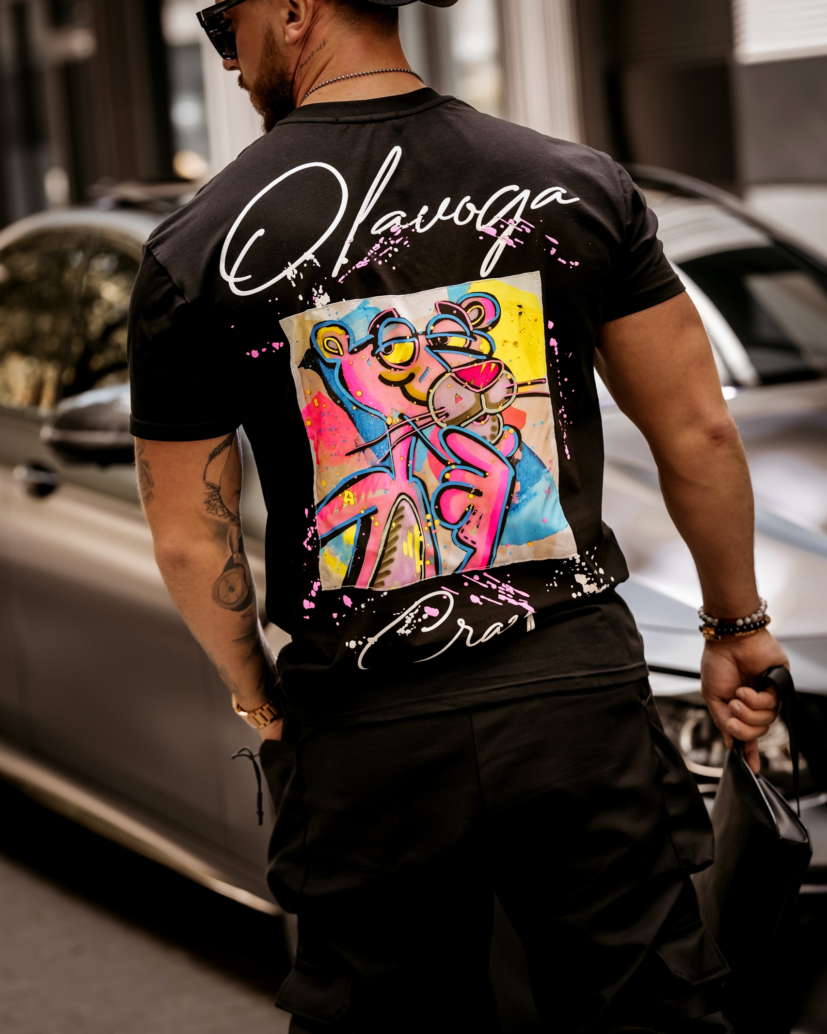 T-shirt męski z nadrukiem Hunter Ola Voga czarny T-shirt męski z nadrukiem Hunter Ola Voga czarny