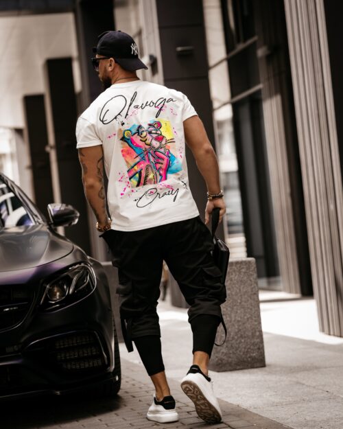 T-shirt męski z nadrukiem Hunter Ola Voga ecru