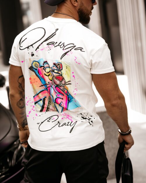 T-shirt męski z nadrukiem Hunter Ola Voga ecru