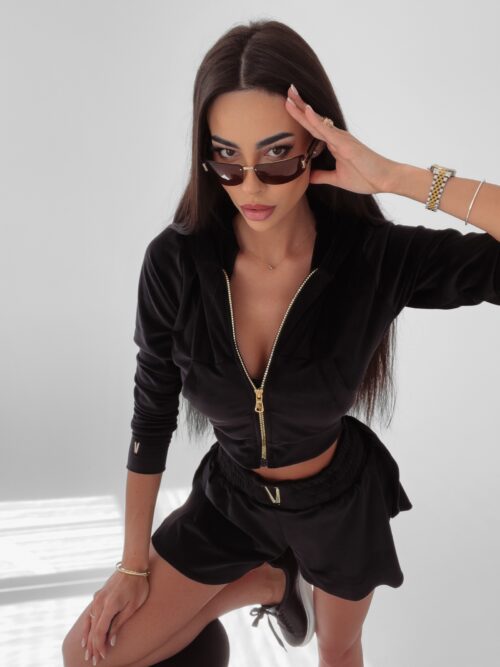 Komplet welurowy damski Bona Ola Voga czarny