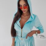 Komplet welurowy damski Bona Ola Voga błękitny