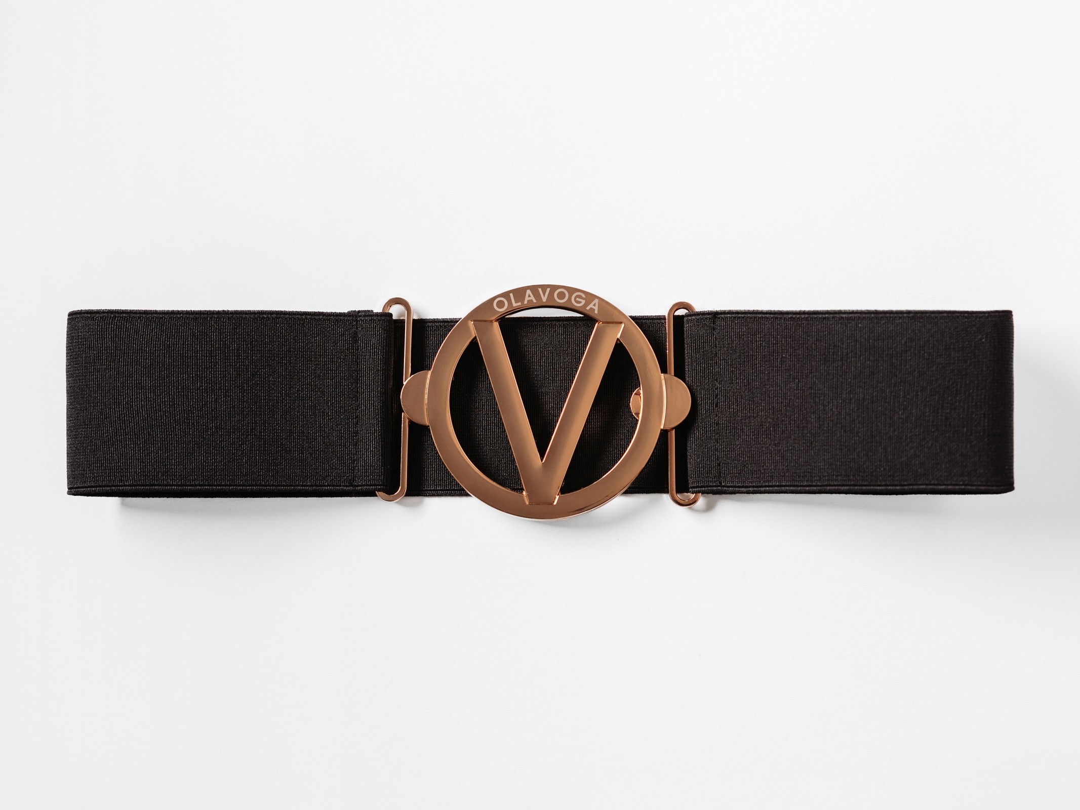 Pasek gumowy elegancki z klamrą logowany Anais czarny