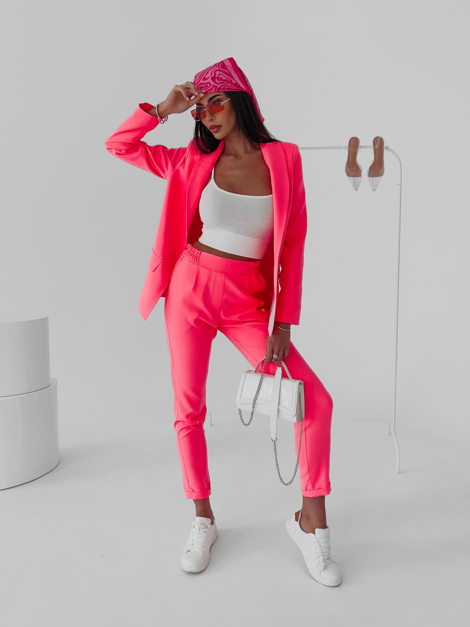 Garnitur casualowy Diva Ola Voga neonowy róż