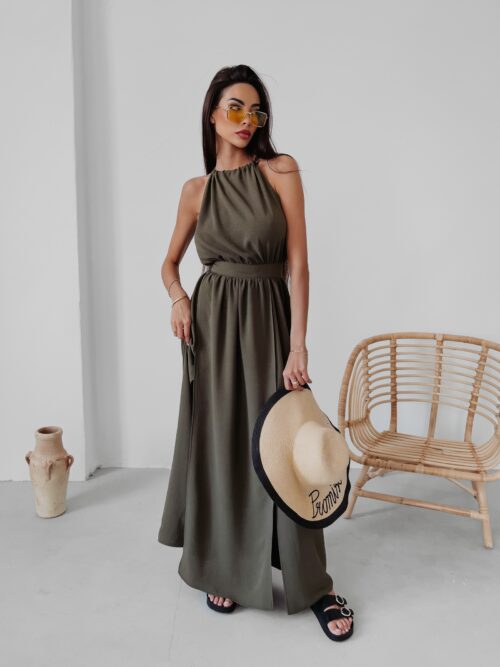 Sukienka koktajlowa Gaja Ola Voga khaki
