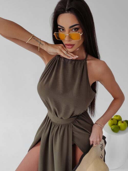 Sukienka koktajlowa Gaja Ola Voga khaki