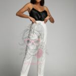 Klapki z kryształami Madam Elsa czarne