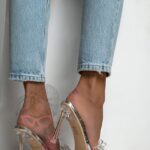 Klapki z kryształami Madam Elsa srebrne