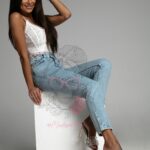 Klapki z kryształami Madam Elsa srebrne