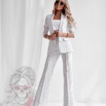 Garnitur damski w paski Slipps biały