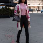 Spodnie elastyczne prążkowane Ottoman czarne