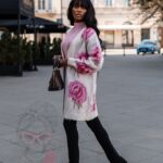 Kardigan Flowers III beżowy