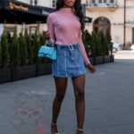 Sweterek dzianinowy Mageli pudrowy