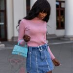 Spódniczko-spodenki jeansowe Fisto granatowe