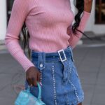 Spódniczko-spodenki jeansowe Fisto granatowe