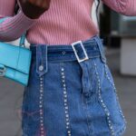 Spódniczko-spodenki jeansowe Fisto granatowe