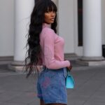 Spódniczko-spodenki jeansowe Fisto granatowe