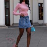 Spódniczko-spodenki jeansowe Fisto granatowe