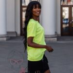 T-shirt bawełniany Vintage Fox żółty neonowy